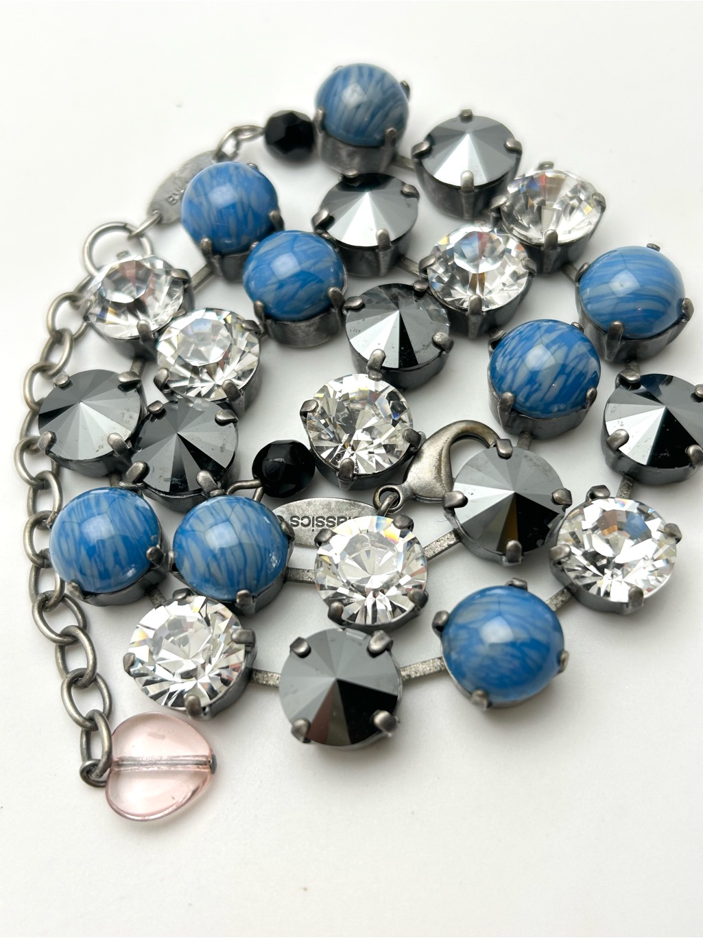 Sabika Crystal And Blue Gem Necklace